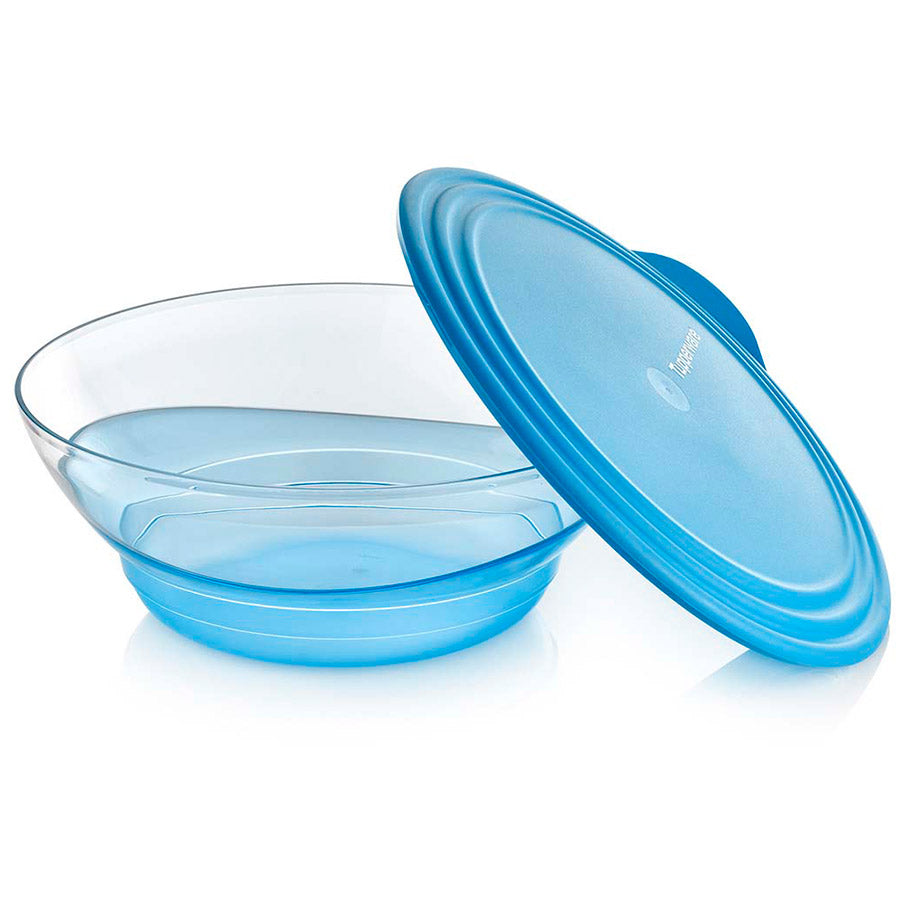 Sheerly Elegant Large Serving Bowl with Seal – 3.4 Qt Azure Wave Design