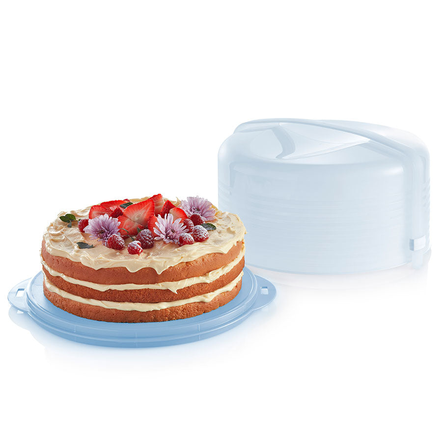 Round Cake Carrier with Locking Lid - BPA-Free Storage & Serving Dish for Pies & Desserts