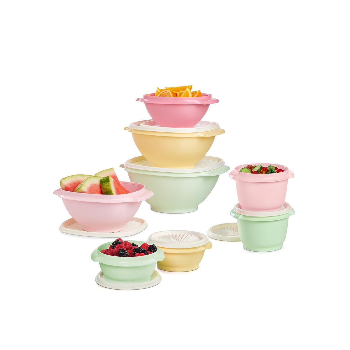 Vintage Tupperware Servalier Bowl Set - 16-Piece Stackable Food Storage