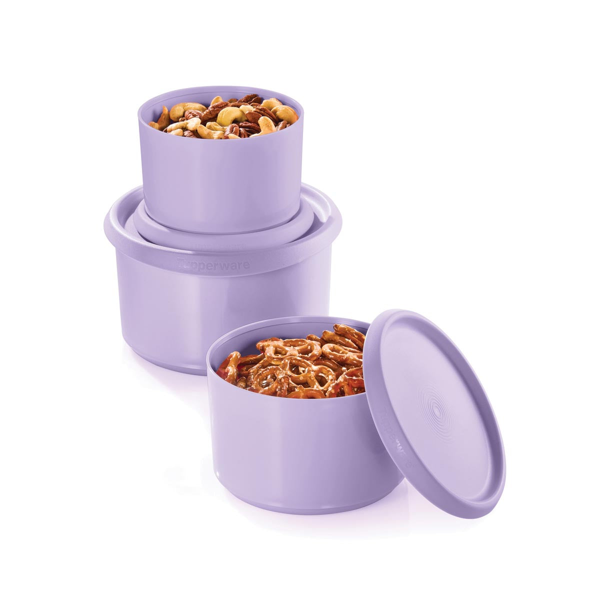 Tupperware One Touch Airtight Canister Set - 3-Piece Purple