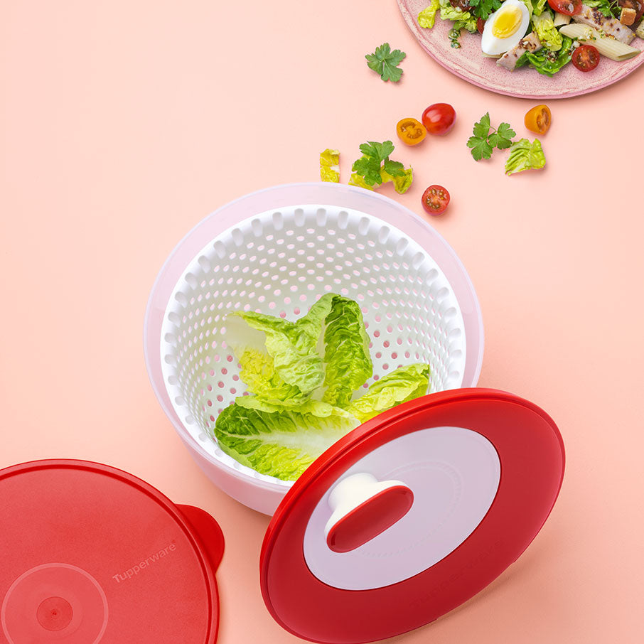 Tupperware Salad Spinner with Airtight Lid – Easy Spin & Dry Greens