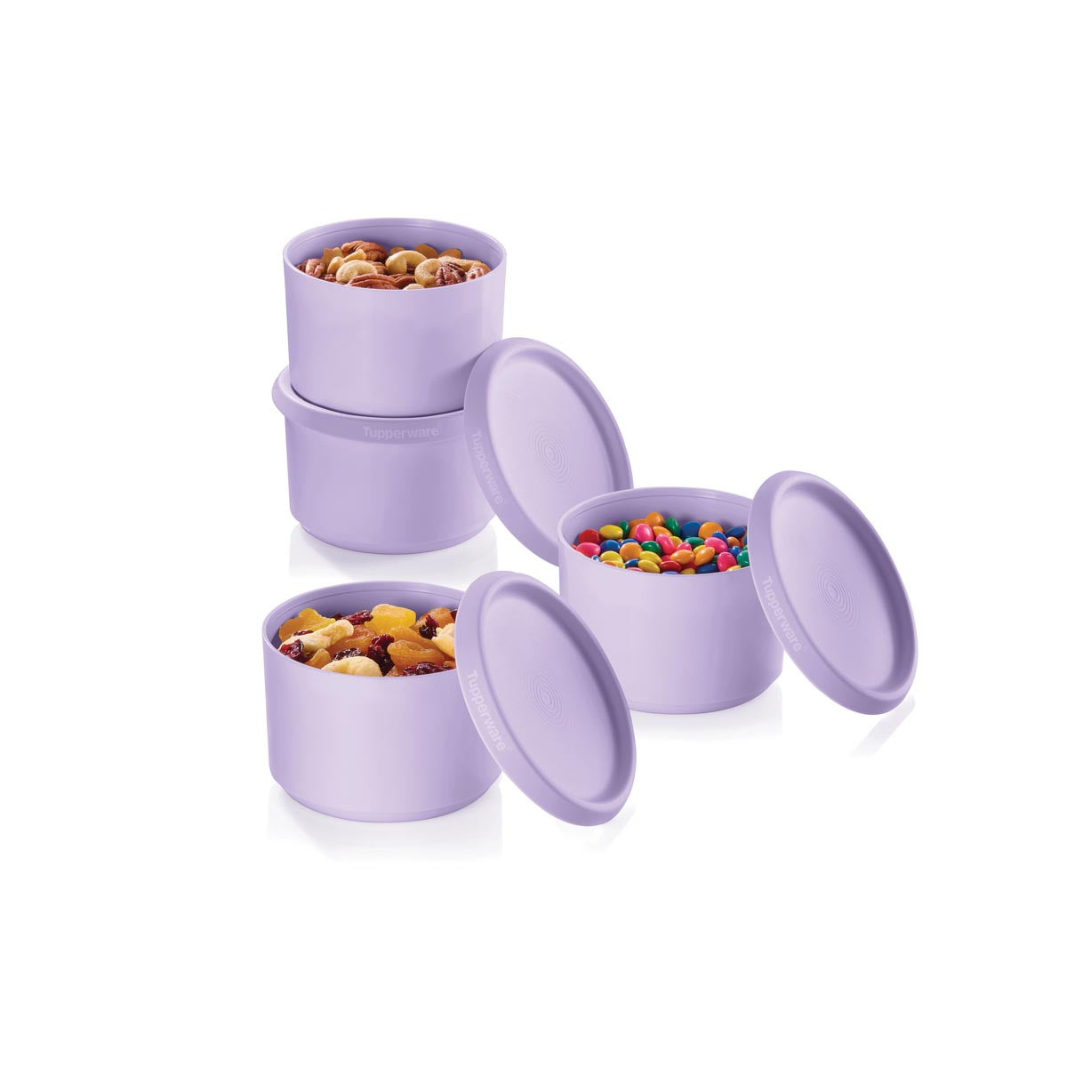 One Touch® Airtight Food Storage Canisters - 4-Pack, 2-Cup, Purple