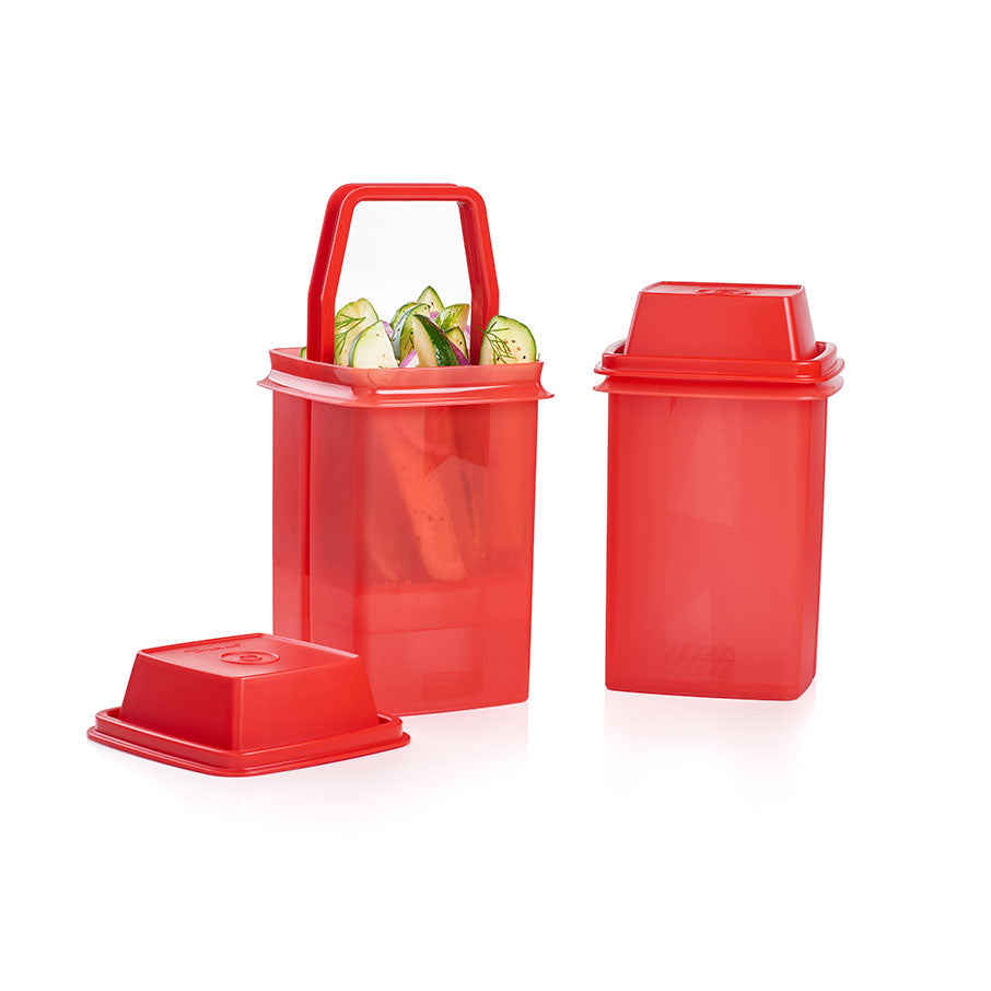 Pick-A-Deli® Small Pickle Container with Strainer – 4.5 Cup, Red