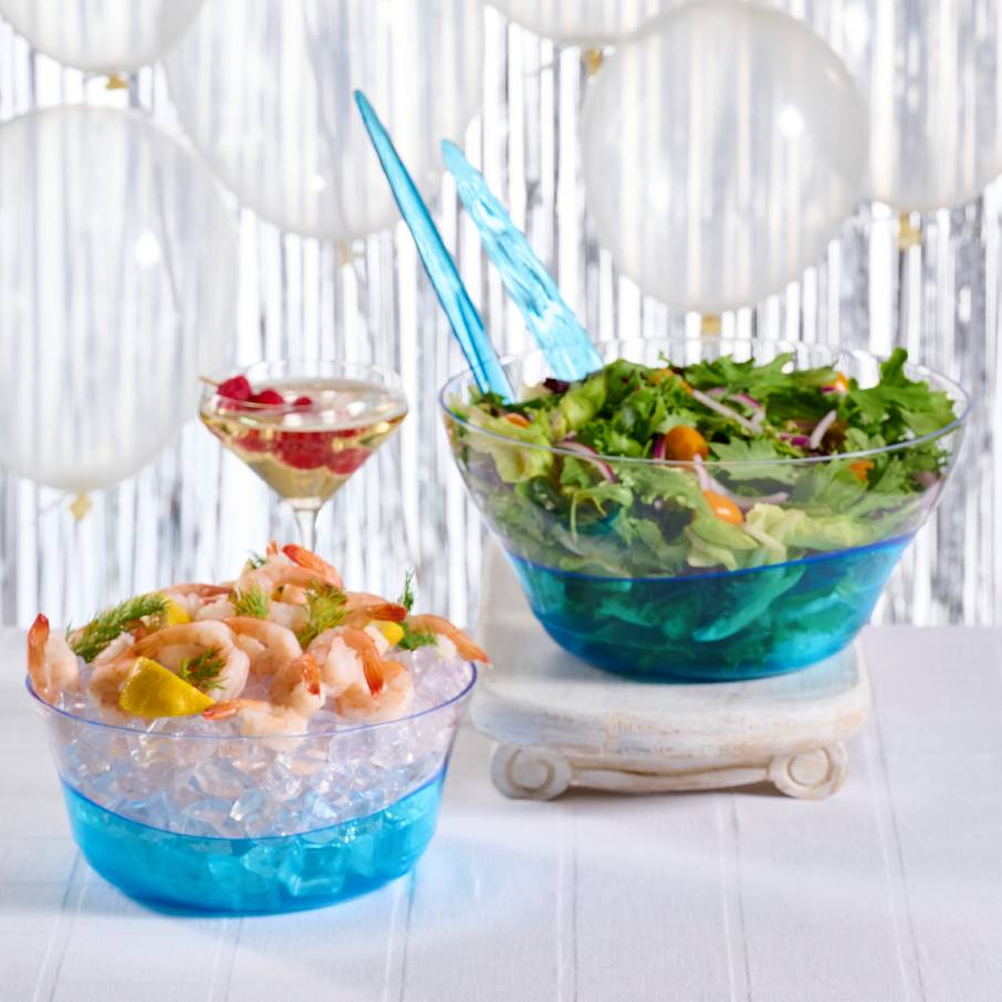 Sheerly Elegant 2-Piece Serving Bowl Set with Seals - Azure Wave Design