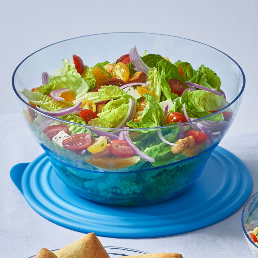 Sheerly Elegant 2-Piece Serving Bowl Set with Seals - Azure Wave Design