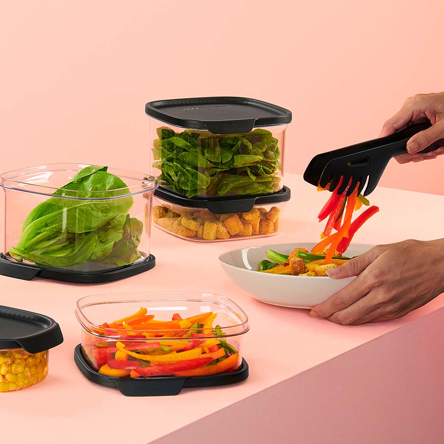Tupperware Ultra Clear Square Food Storage Containers - 5-Piece Set