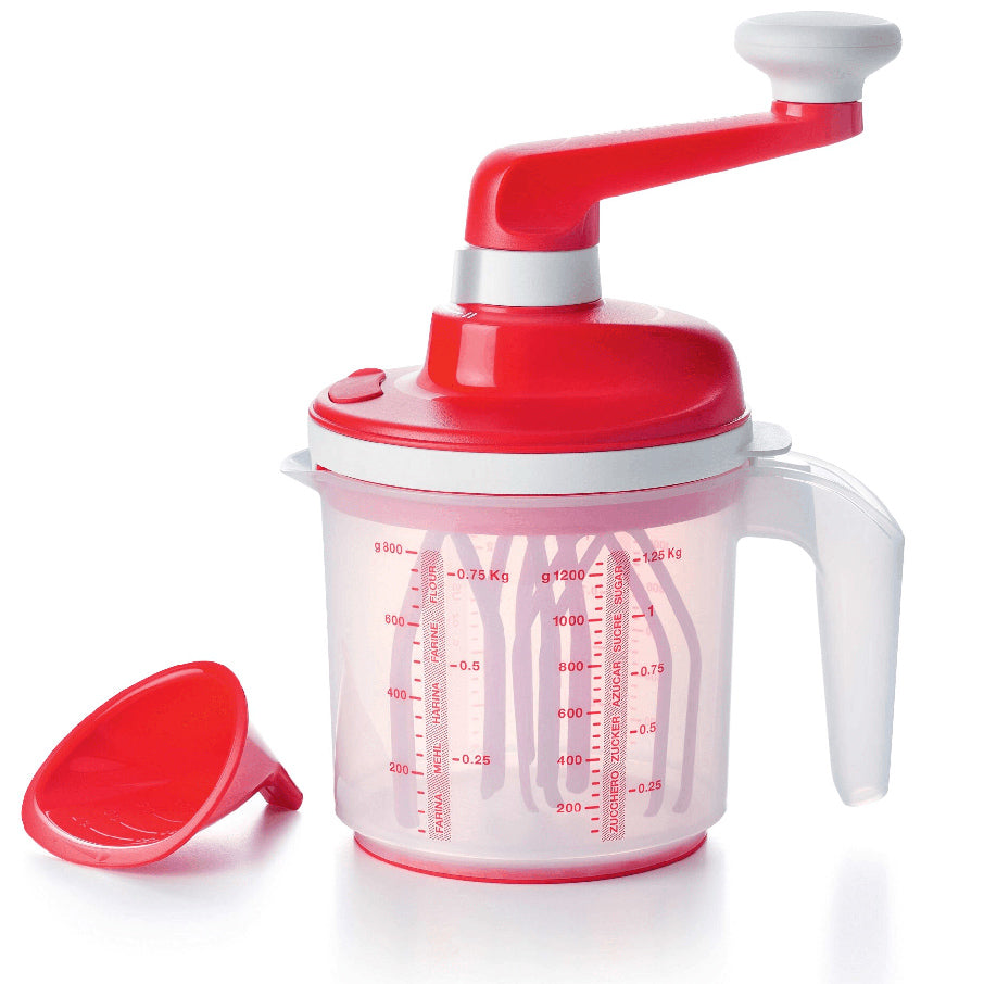 Whip 'N Mix Chef Hand Crank Mixer for Baking - Manual Whisk & Dough Tool