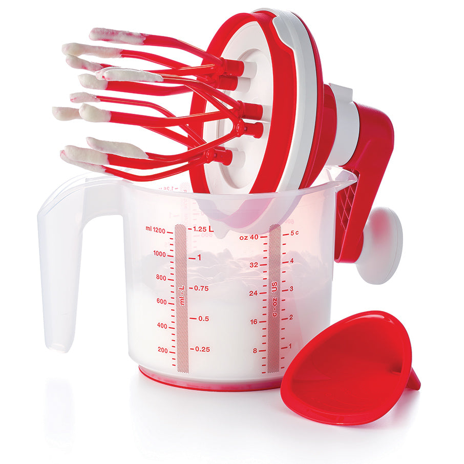 Whip 'N Mix Chef Hand Crank Mixer for Baking - Manual Whisk & Dough Tool