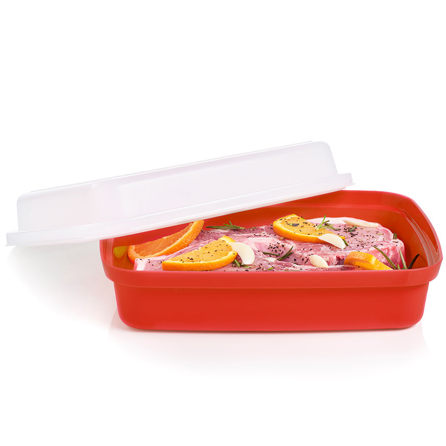 Red Jr. Season-Serve® Marinating Container – Leak-Proof, Dishwasher Safe