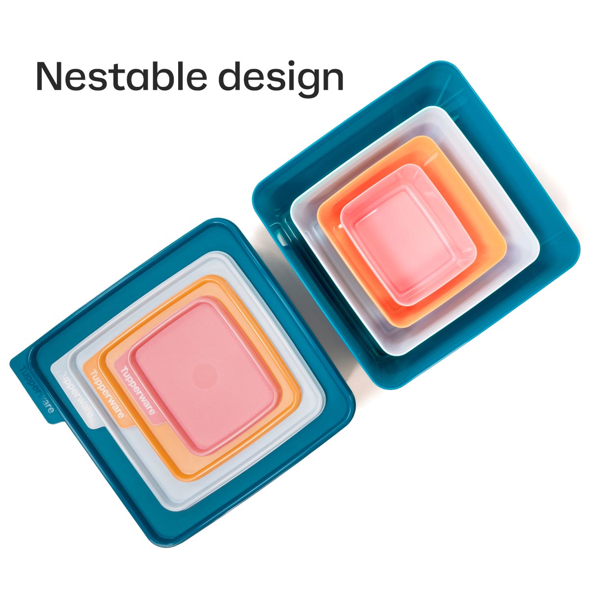 KeepTabs® 8-Piece Airtight Food Storage Containers Set - Nestable & Stackable