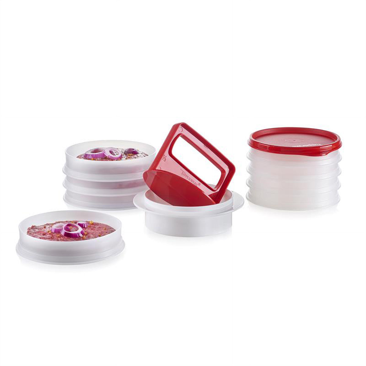 Hamburger Press with 8 Freezer Containers for Homemade Patties