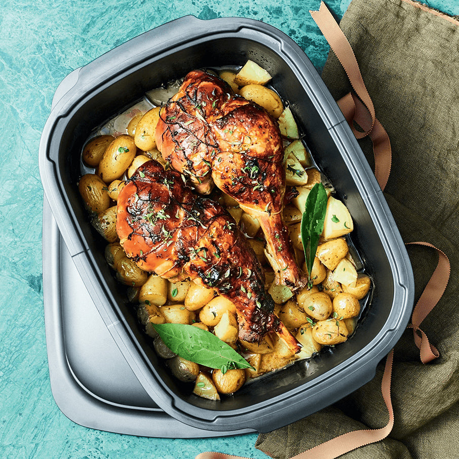 UltraPro Oven-Safe Roasting Pan with Cover – 6-Qt Non-Stick Bakeware