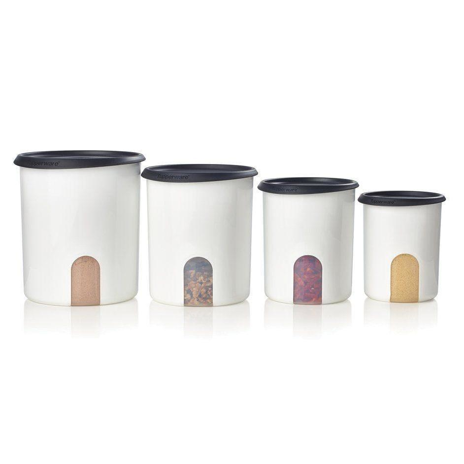 One Touch Airtight Food Storage Canister Set with Viewing Window