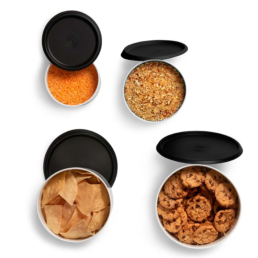 One Touch Airtight Food Storage Canister Set with Viewing Window