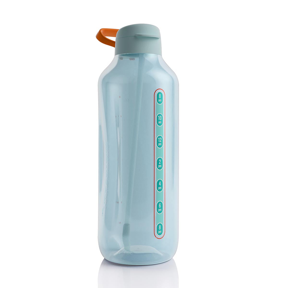 Tupperware Eco+ AquaVibe 2L Water Bottle with Time Markers & Straw